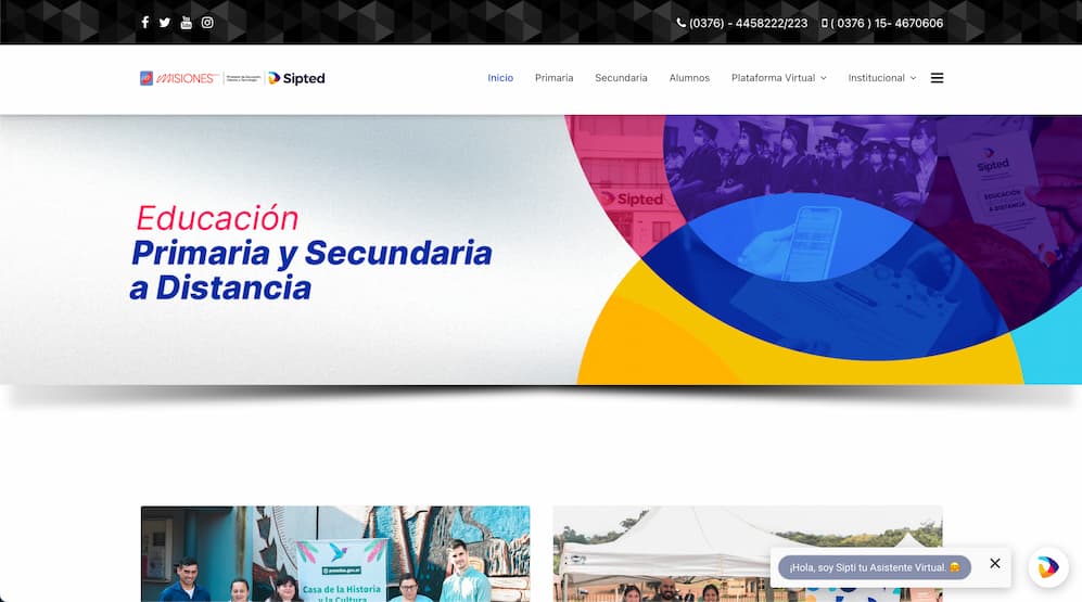 An screenshot of a Sipted website